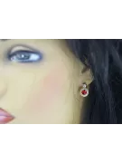 ذهب أحمر عيار 14 الروبين أقراط أسلوب فينتاج cec003r